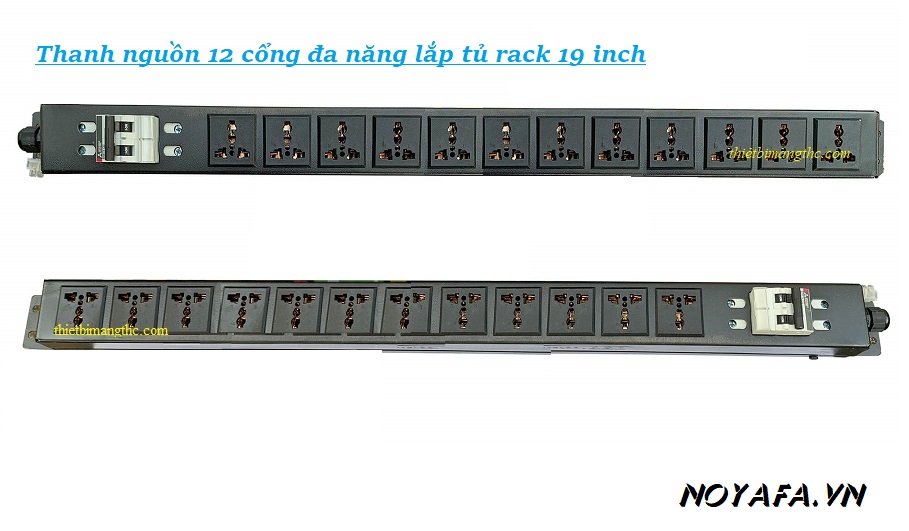 Ổ ĐIỆN LẮP DỌC TỦ RACK 20U, 12 Ổ CẮM 3 CHẤU CHUẨN ĐA DỤNG